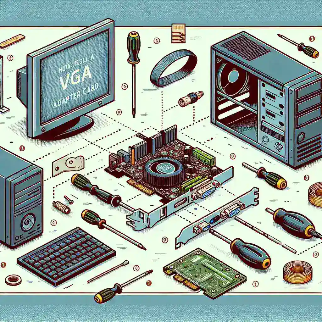 How do I install a VGA adapter card for legacy monitors?