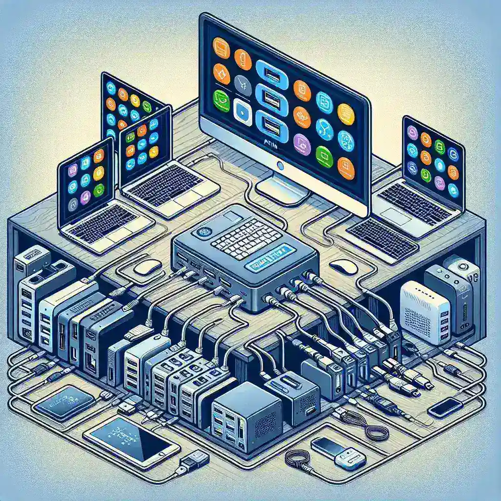 What advantages do KVM switches with integrated USB-C docking offer?